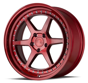 DS09 | Candy Red w/ (Chrome Rivets) | 18x8.5 | 5x114.3 | +35mm | CB73.1