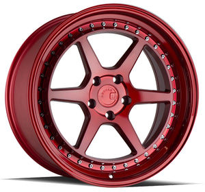 DS09 | Candy Red w/ (Chrome Rivets) | 18x9.5 | 5x114.3 | +15mm | CB73.1