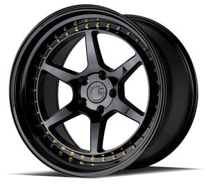 DS09 | Gloss Black W /Gold Rivets | 19x9.5 | 5x114.3 | +15mm | CB73.1