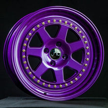 JNC048 | CANDY PURPLE WITH GOLD RIVETS | 17x8 | 4x100 | +30mm | CB: 73.1