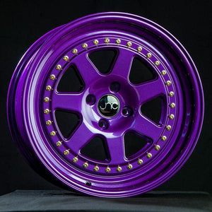 JNC048 | CANDY PURPLE WITH GOLD RIVETS | 17x8 | 4x100 | +30mm | CB: 73.1