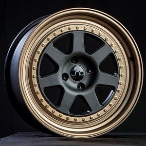 JNC048 | MATTE BLACK BRONZE LIP | 17x9 | 4x100 | +25mm | CB: 73.1