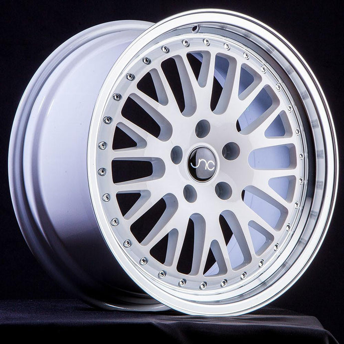 JNC001 | White Machined Lip | 18x8.5 | 5x114.3 | +30mm | CB: 73.1