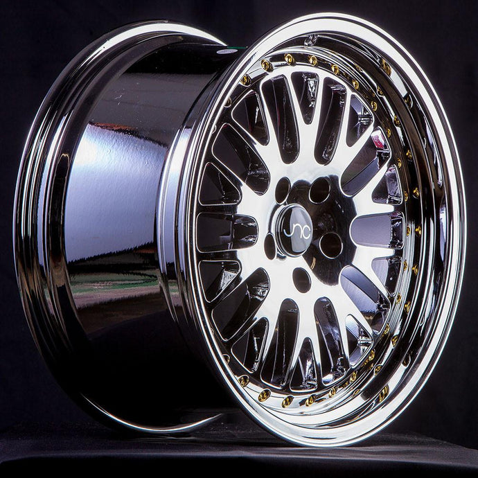 JNC001 | Platinum Gold Rivets | 16x8 | 4x100/4x114.3 | +25mm | CB: 73.1