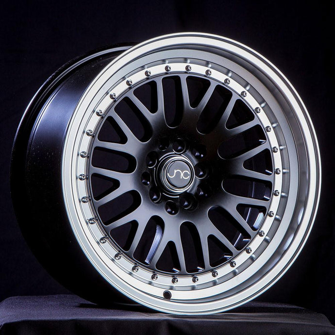 JNC001 | Gloss Black Machine Lip | 17x8 | 4x100/4x114.3 | +25mm | CB: 73.1