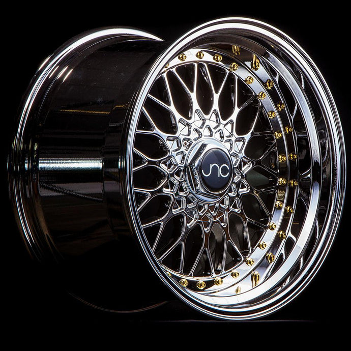 JNC004 | Platinum Gold Rivets | 18x9.5 | 5x100/5x114.3 | +25mm | CB: 73.1