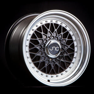 JNC004 | Matte Black Machined Lip | 16x8 | 4x100/4x114.3 | +25mm | CB: 73.1