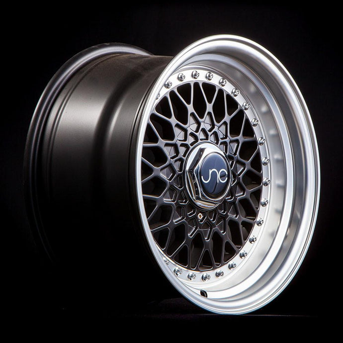 JNC004 | Matte Black Machined Lip | 16x8 | 4x100/4x114.3 | +25mm | CB: 73.1