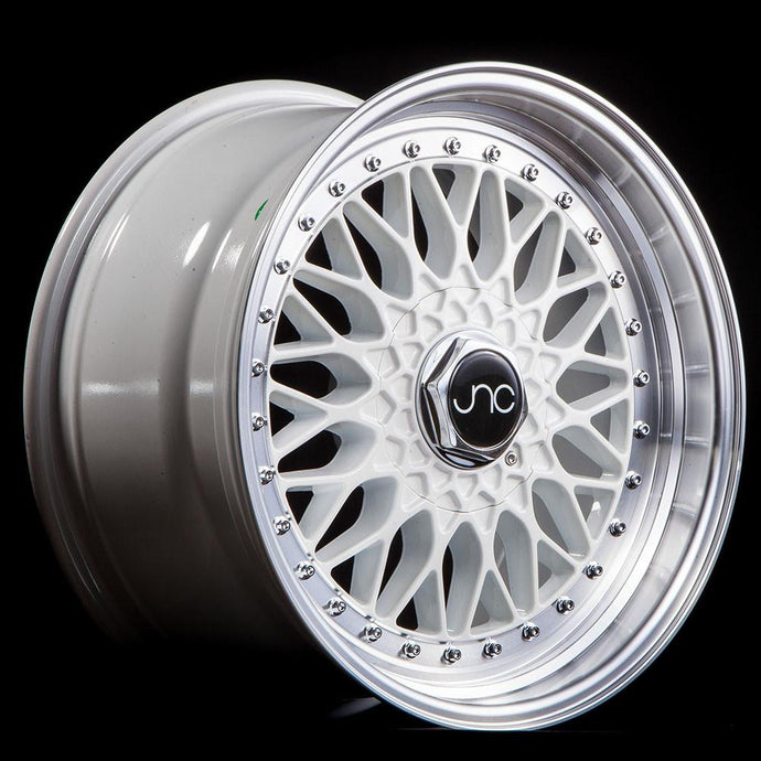 JNC004 | White Machined Lip | 17x8.5 | 5x112/5x120 | +15mm | CB: 73.1