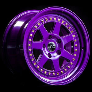 JNC048 | CANDY PURPLE WITH GOLD RIVETS | 17x8 | 4x100 | +30mm | CB: 73.1