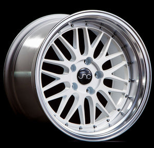 JNC005 | White Machine Lip | 18x10 | 5x112 | +25mm | CB: 66.66