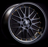JNC005 | Black Gold Rivets| 17x8.5 | 4x100/4x114.3 | +30mm | CB: 73.1