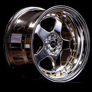 JNC010 | Platinum Gold Rivets | 17x9 | 4x100/4x114.3 | +20mm | CB: 73.1