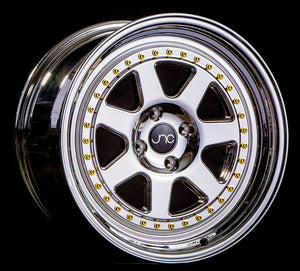 JNC048 | PLATINUM WITH GOLD RIVETS | 17x9 | 4x100 | +25mm | CB: 73.1
