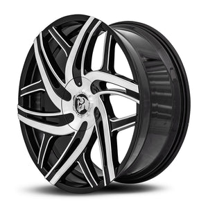 Diablo | Gloss Black Machine Face | 24x10 | +12mm | CB73.1