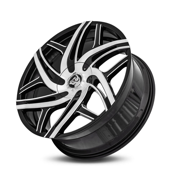 Diablo | Gloss Black Machine Face | 24x10 | +12mm | CB73.1
