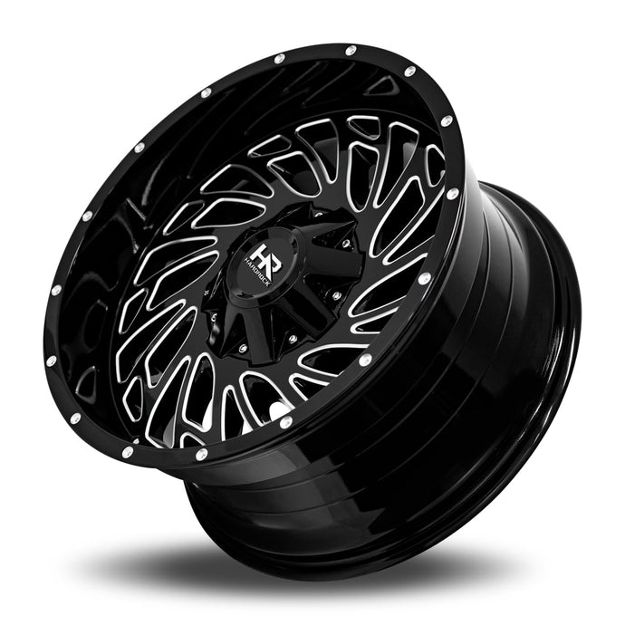 Hardrock | Attack | Gloss Black Milled | 20x10 | 8x165.1 | -19mm | CB125.2