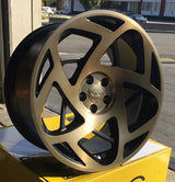 JNC047 | MATTE BLACK MACHINE BRONZE FACE | 18x9.5 | 5x112 | +35mm | CB: 66.66