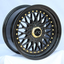 JNC004 | Matte Black Gold Rivets | 17x8.5 | 4x100/4x114.3 | +15mm | CB: 73.1