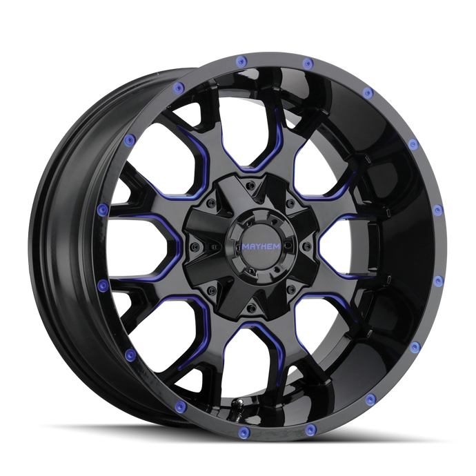 WARRIOR 8015 | BLACK W/ PRISM BLUE | 17x9 | 5x127/5x139.7 | +18mm