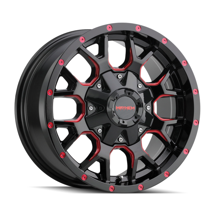 WARRIOR 8015 | BLACK W/PRISM RED | 17x9 | 5x127/5x139.7 | -12mm