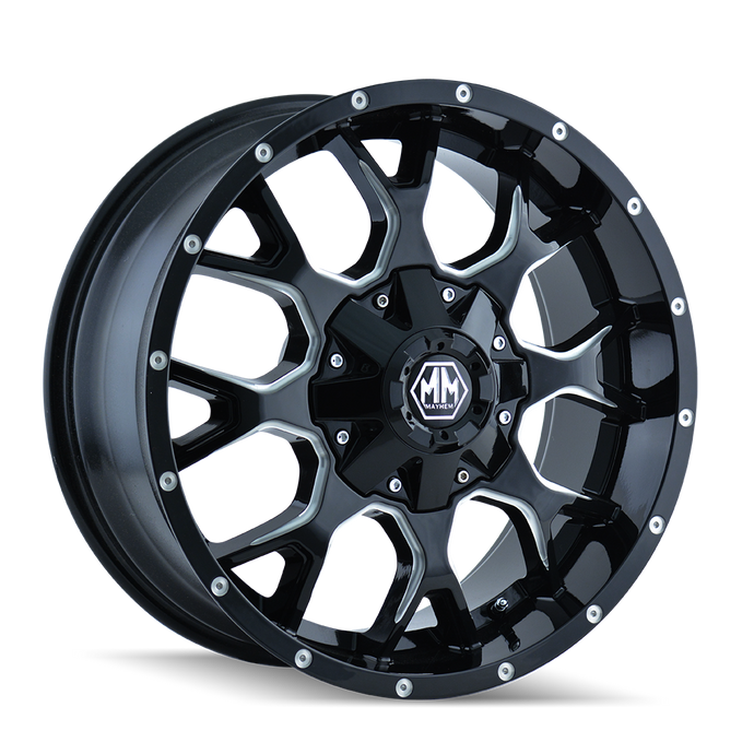 WARRIOR 8015 | BLACK W/MILLED SPOKES | 18x9 | 6x120/6x139.7 | +18mm