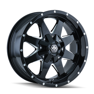 TANK 8040 | BLACK W/MILLED SPOKES | 20x9 | 8x165.1/8x170 | +18mm