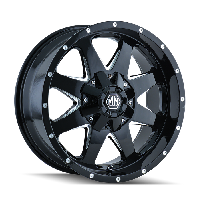 TANK 8040 | BLACK W/MILLED SPOKES | 17x9 | 8x165.1/8x170 | +18mm