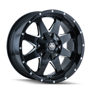 TANK 8040 | BLACK W/MILLED SPOKES | 17x9 | 6x135/6x139.7 | +18mm