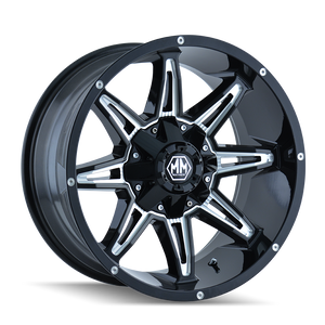 RAMPAGE 8090 | BLACK W/MILLED SPOKES | 18x9 | 5x127/5x139.7 | -12mm