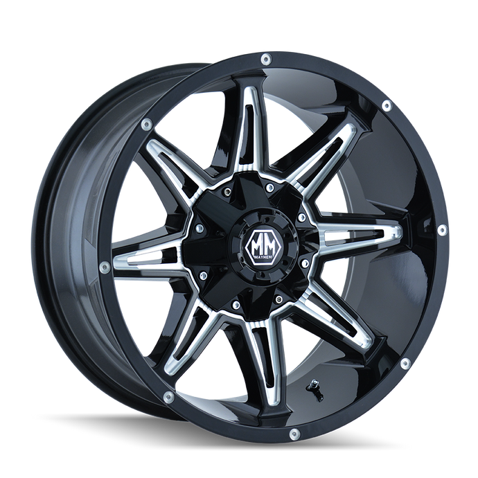 RAMPAGE 8090 | BLACK W/MILLED SPOKES | 18x9 | 5x127/5x139.7 | -12mm