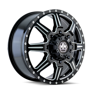 MONSTIR 8101 | FRONT BLACK/MILLED SPOKES | 20x8.25 | 8x210 | +127mm