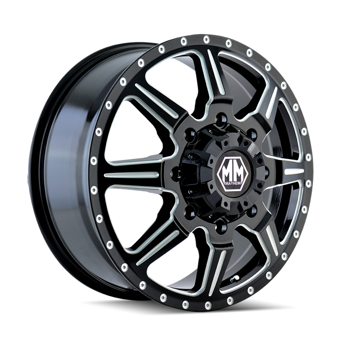 MONSTIR 8101 | FRONT BLACK/MILLED SPOKES | 20x8.25 | 8x210 | +127mm
