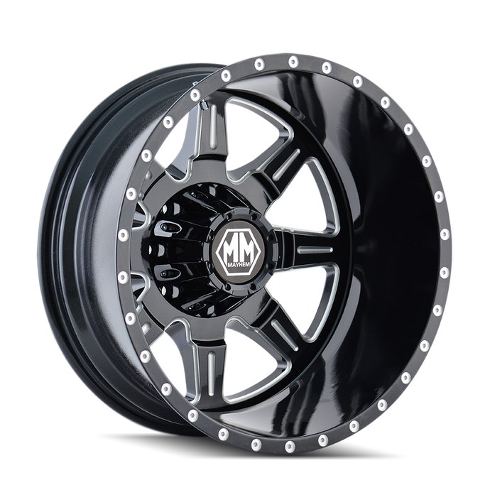 MONSTIR 8101 | REAR BLACK/MILLED SPOKES | 19.5x6.75 | 8x200 | -143mm