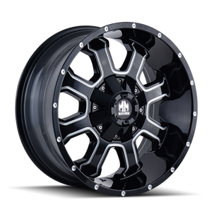 FIERCE 8103 | BLACK W/MILLED SPOKES | 17x9 | 5x127/5x139.7 | +18mm