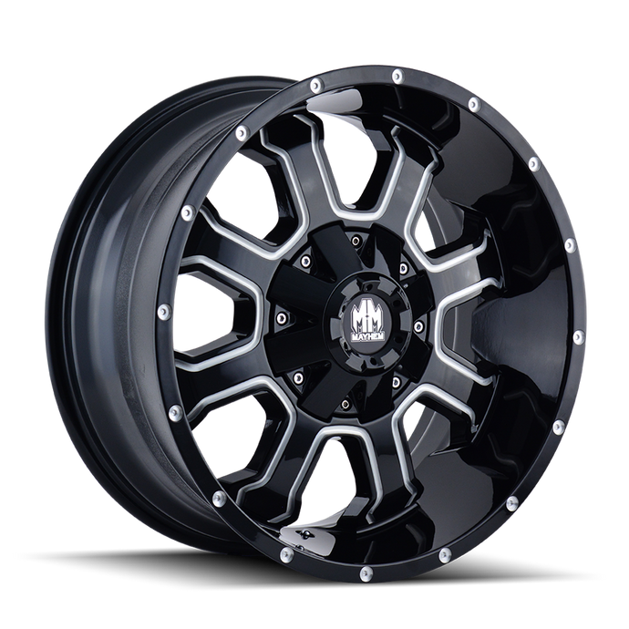 FIERCE 8103 | BLACK W/MILLED SPOKES | 17x9 | 5x127/5x139.7 | +18mm