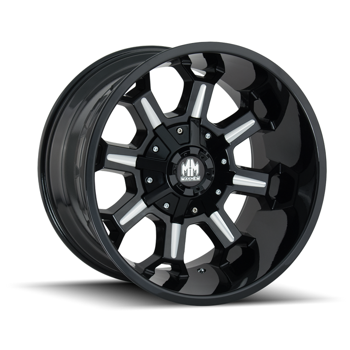 COMBAT 8105 | BLACK W/MILLED SPOKES | 20x9 | 8x165.1/8x170 | +18mm