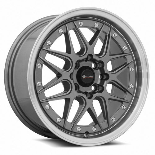 VR7 | Gun Metal Machine Lip Chrome Rivet | 16x8 | 4x114.3/4x100 | +20mm