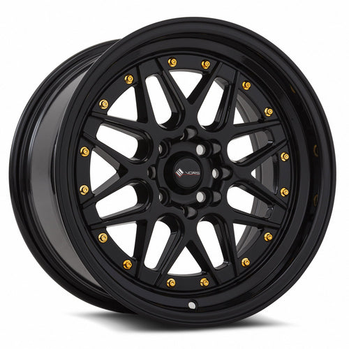 VR7 | All Black Gold Rivet | 16x8 | 4x114.3/4x100 | +20mm