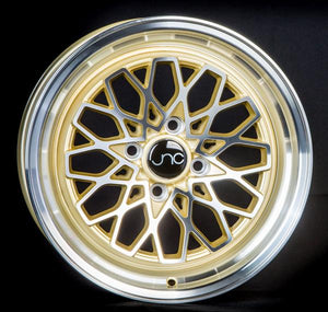 JNC040 | Gold Machined | 15x8 | 4x100 | +25mm | CB: 73.1