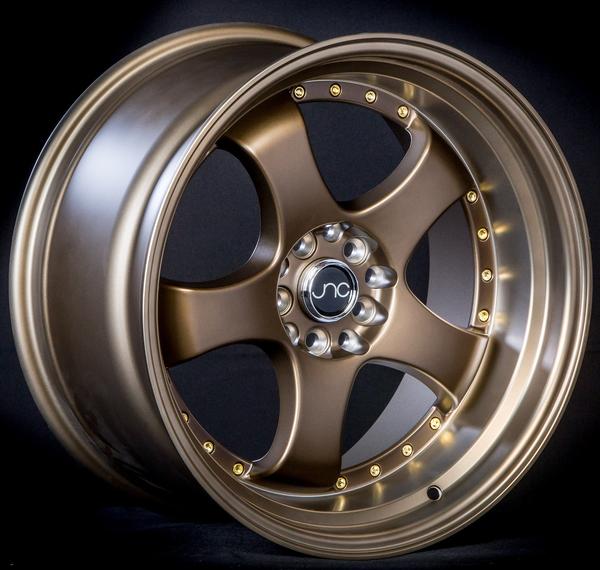 JNC017 | Matte Bronze w/ Gold Rivets | 17x9 | 5x100/5x114.3 | +20mm | CB: 73.1