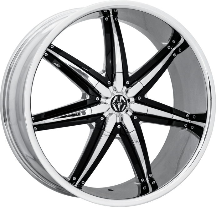 923 | CHROME WITH BLACK INSERTS | 24x9.5 | 6x135/6x139.7 | +30