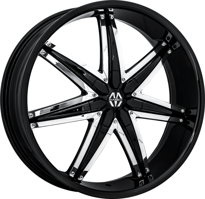 923 | BLACK WITH CHROME INSERTS | 20x8.5 | 5x112/5x114.3 | +38