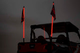 Whip Mount | Bed | 4' Multl-Color LED Whip Pair | Polaris General (17-22)/Ranger (14-21)