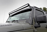 LED Light | Windshield Mount | 50" Black Dual Row | Jeep Wrangler JK (07-18)