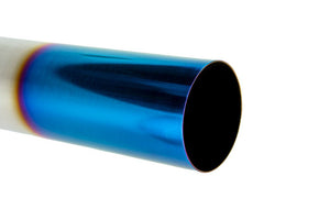 Universal 3" to 4" VIP Exhaust Tips "Blast Pipes" Style - Single - Straight - Blue Tip